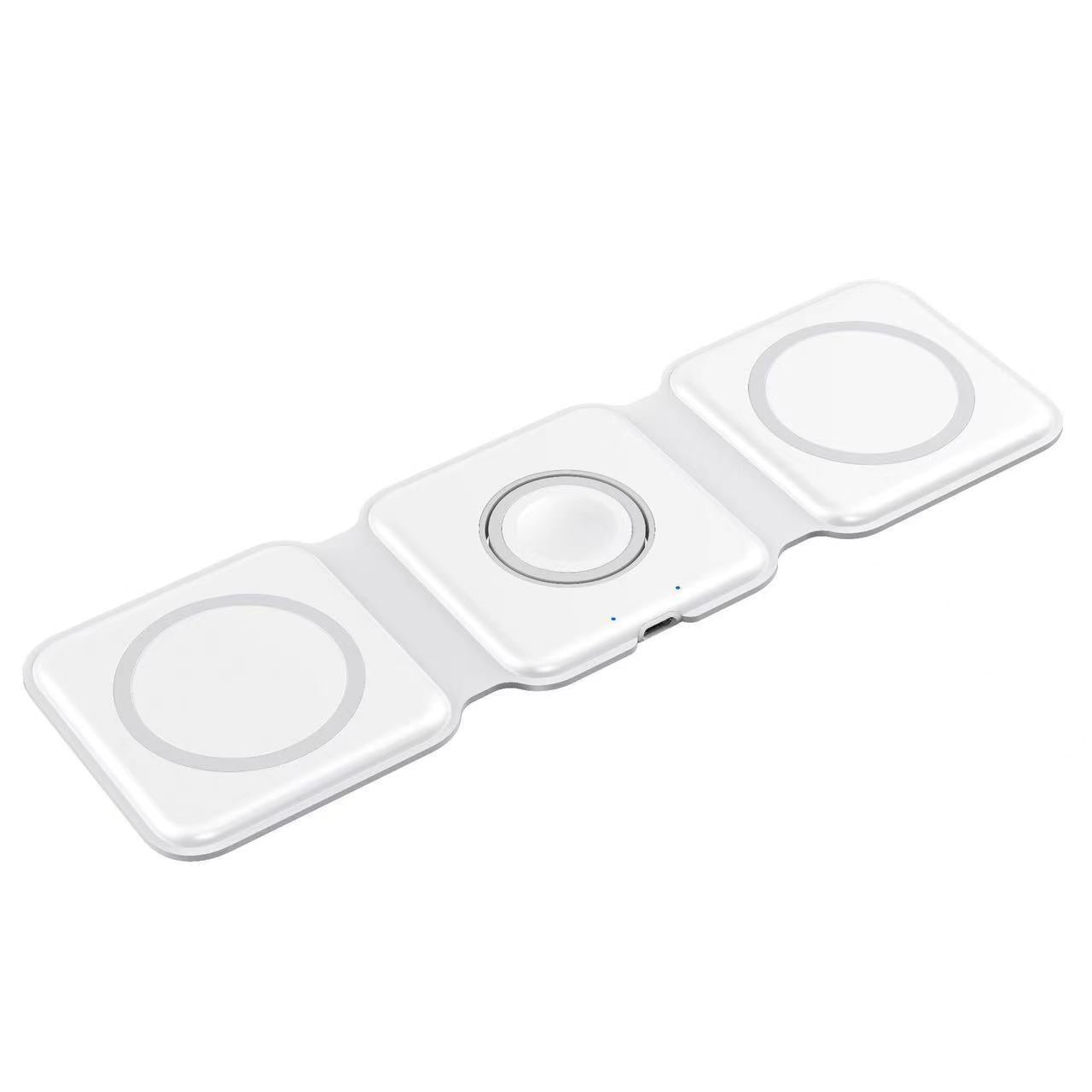 Cargador Inalámbrico 3 en 1 15W: Soporte Magnético para Teléfonos, Auriculares y Relojes