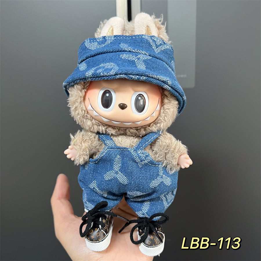 Ropa estilo Preppy Francés para Labubu de 17cm – Outfit de Muñeca de Pie o Sentada