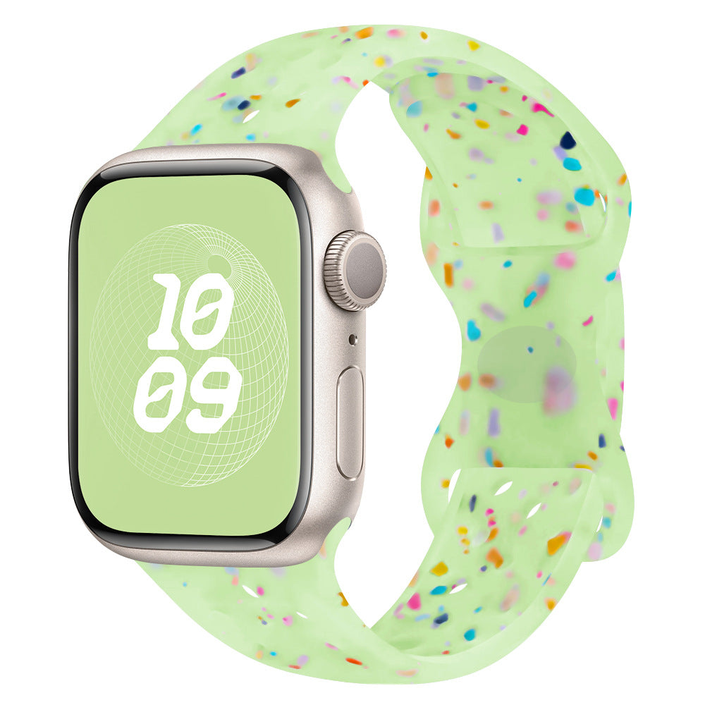 Correa de Silicona con Efecto Purpurina para Apple Watch Series 1–11 y SE 3