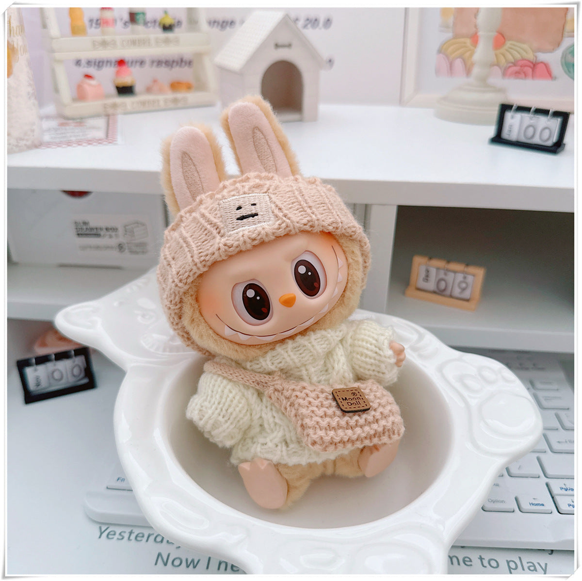 Tender Thread: Compatible with Labubu, Clothing Set, Accessories for 17cm Dolls, Accessories for Labubu (No Doll)