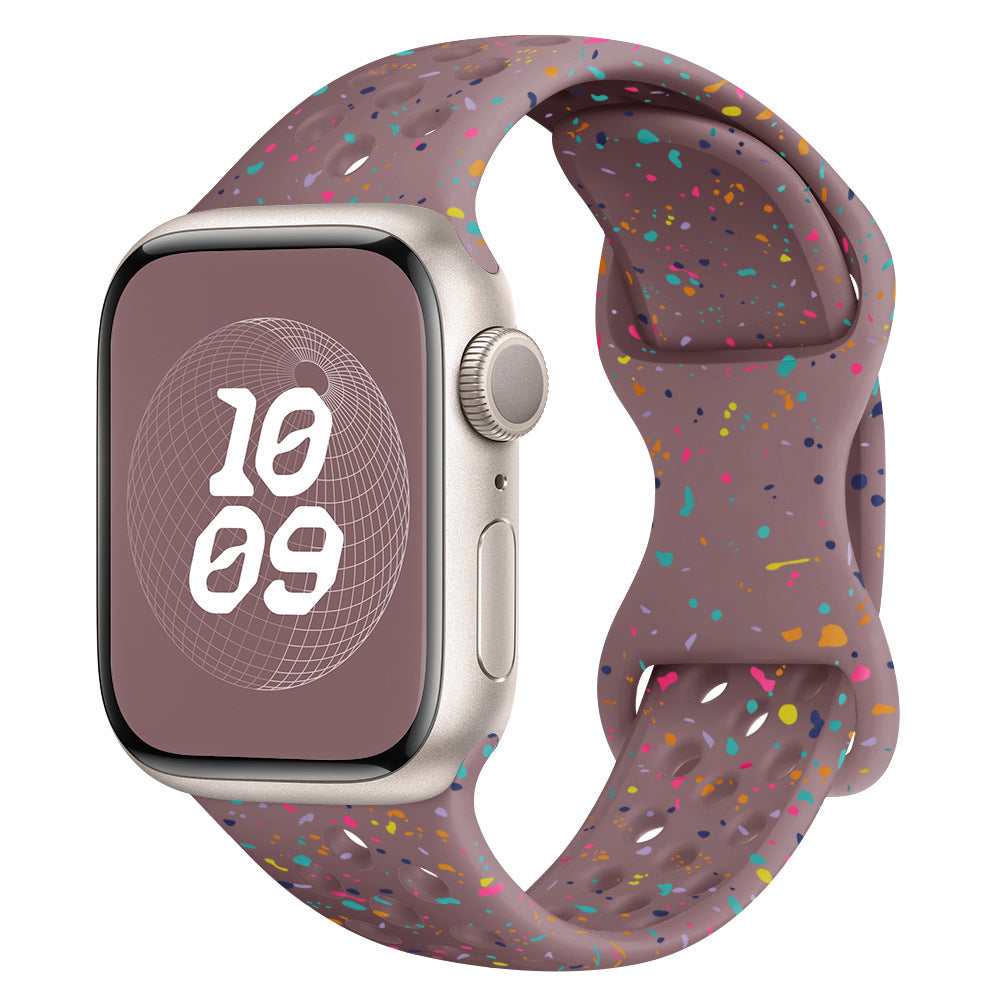 Correa de Silicona con Efecto Purpurina para Apple Watch Series 1–11 y SE 3