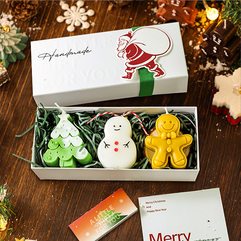 Velas Navideñas Aromáticas | Set Decorativo de 3 Piezas con Diseños Festivos para Regalo