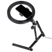 Soporte de Escritorio para Móvil: Plegable con Luz LED para Fotografía y Streaming