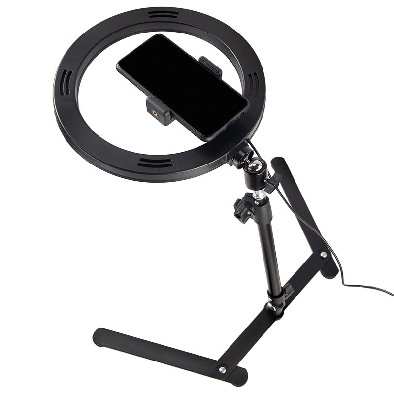 Soporte de Escritorio para Móvil: Plegable con Luz LED para Fotografía y Streaming