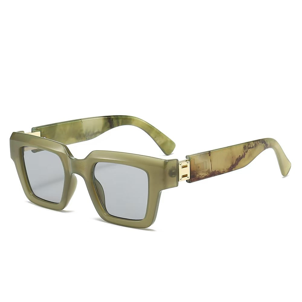 Gafas de Sol Retro Cuadradas para Mujer con Acabado de Mármol