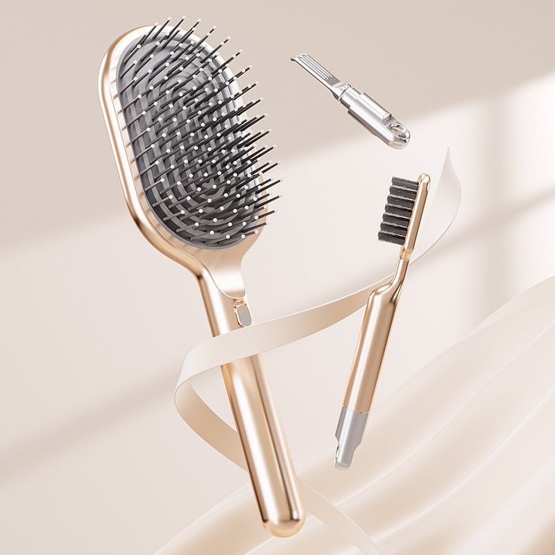 Cepillo de masaje de aire para cabello largo: peinador de acero inoxidable, diseño ergonómico, ideal para crear volumen y estilo
