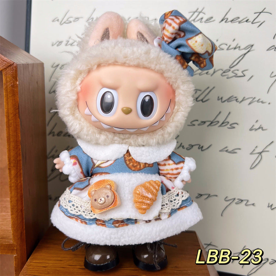 Tiny Textile: Compatible with Labubu, Clothing Set, Accessories for 17cm Dolls, Accessories for Labubu (No Doll)