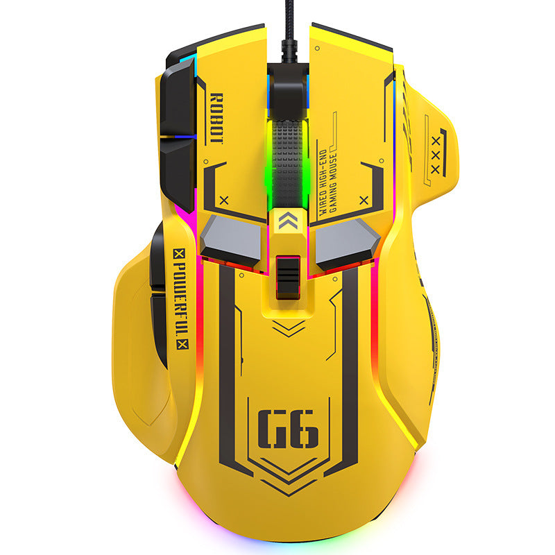 Ratón mecánico G6 RGB: programación de macros, iluminación RGB, ideal para juegos en PC y portátil