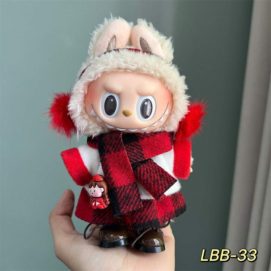 Ropa Nerd-Chic para Muñeca Labubu 17 cm – Accesorios de Moda (Muñeca No Incluida)