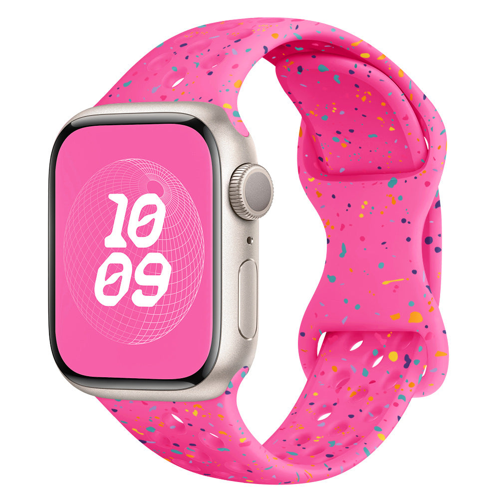 Correa de Silicona con Efecto Purpurina para Apple Watch Series 1–11 y SE 3