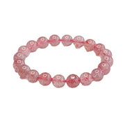 Pulsera de cuarzo rosa natural para amor propio y atracción romántica