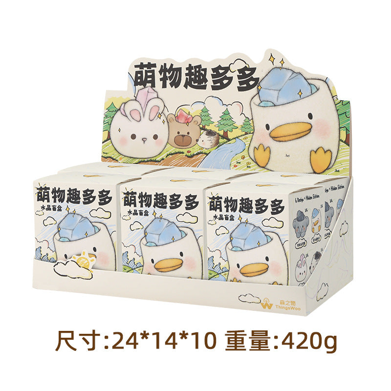Cartoon Cat Crystal Blind Box: Cute Desk Decor for Good Luck and Gifts