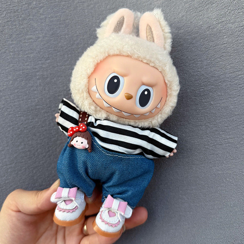 Bonitos conjuntos de Ropa y zapatos para muñecas:Accesorios para labubu de 17cm (Muñeca no incluida)