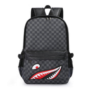 Mochila de Hombre: Estilo Urbano, Diseño de Cuadros, Ideal para Viajes, Cuero, Mochila Para Laptop