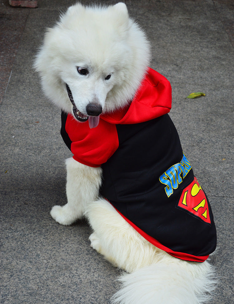 Ropa para mascotas con capucha superman 