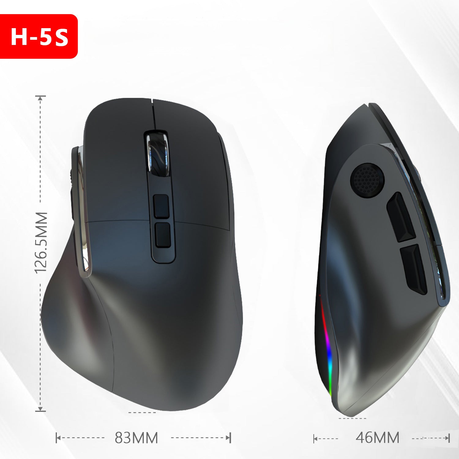 Ratón Bluetooth Inalámbrico de Doble Modo Tipo-C: Compatible con Tablets, Móviles, iPad y Accesorios de Computadora