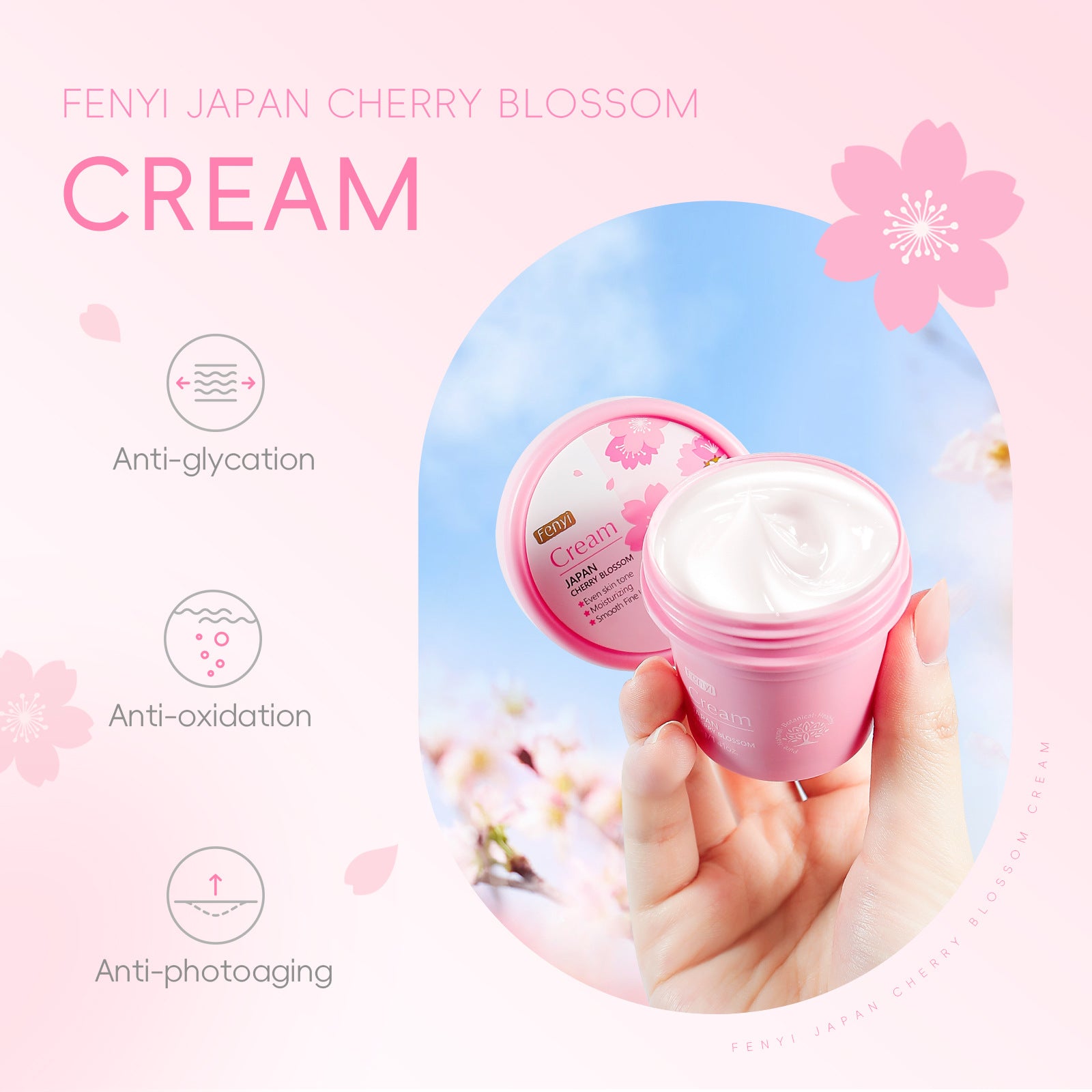 LaiKou Crema Hidratante de Planta de Cereza Sakura 40g: Hidratación y Cuidado de la Piel