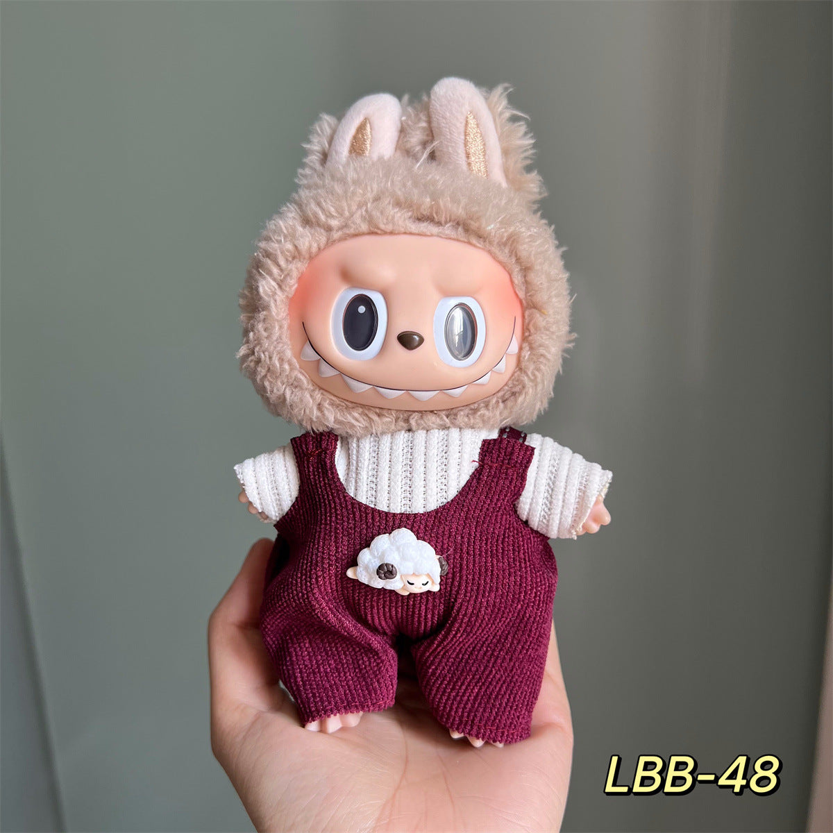 Set de Overol con aplicaciones para muñeca en variados diseños para labubu de 17cm, (Muñeca no incluida)
