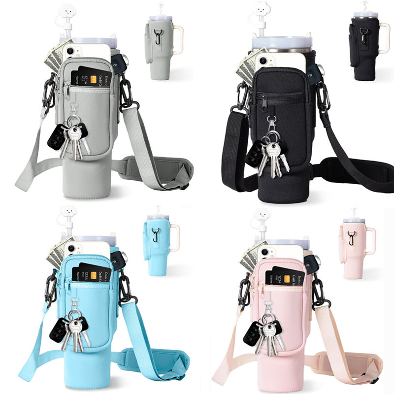 Bolsa Bandolera para Botella Stanley 40oz con Correa Ajustable, Bolsillo y Aislamiento Térmico