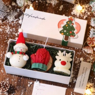 Velas Navideñas Aromáticas | Set Decorativo de 3 Piezas con Diseños Festivos para Regalo