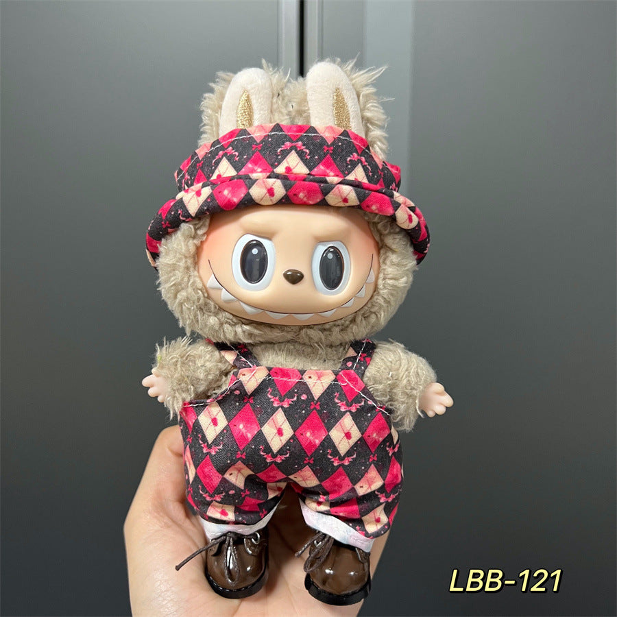 Ropa estilo Preppy Francés para Labubu de 17cm – Outfit de Muñeca de Pie o Sentada