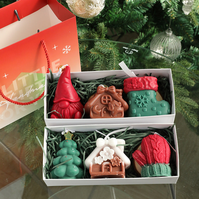 Velas Navideñas Aromáticas | Set Decorativo de 3 Piezas con Diseños Festivos para Regalo