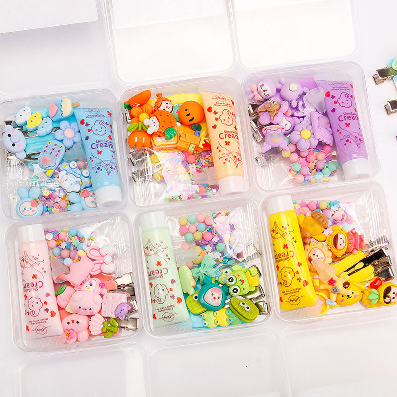 Set de Manualidades para Niñas con Pegamento en Crema 15g – Clips de Cabello y Accesorios de Resina