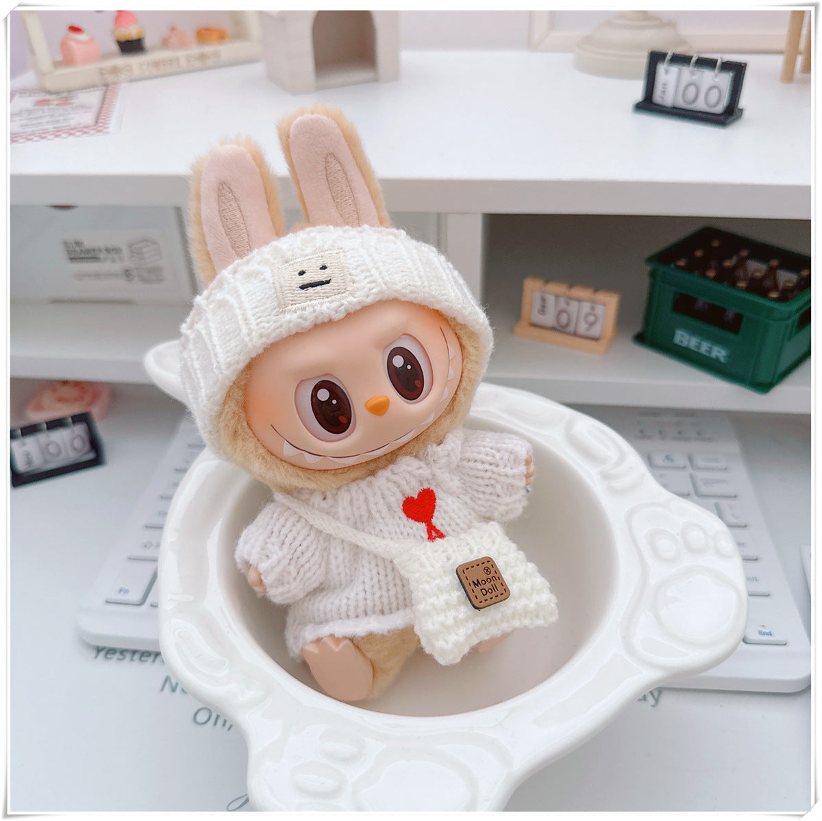 Tender Thread: Compatible with Labubu, Clothing Set, Accessories for 17cm Dolls, Accessories for Labubu (No Doll)