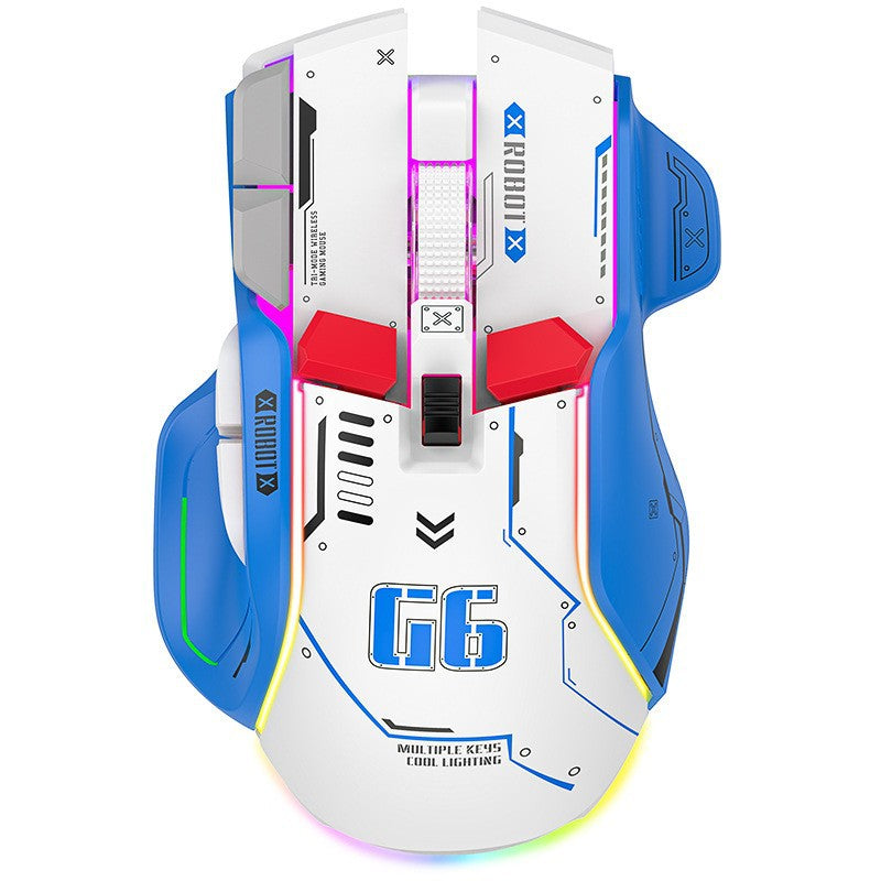 Ratón mecánico G6 RGB: programación de macros, iluminación RGB, ideal para juegos en PC y portátil