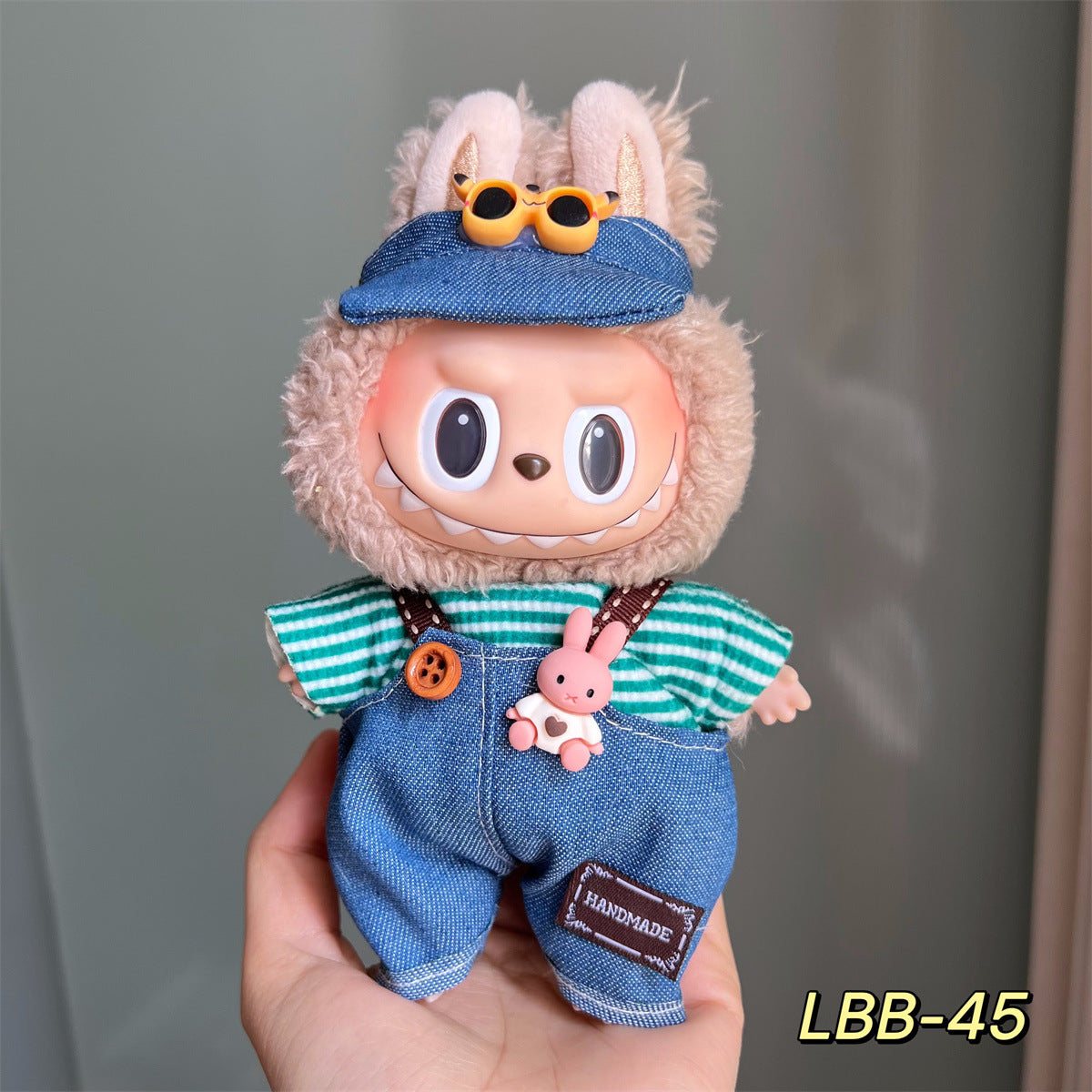 Set de Overol con aplicaciones para muñeca en variados diseños para labubu de 17cm, (Muñeca no incluida)
