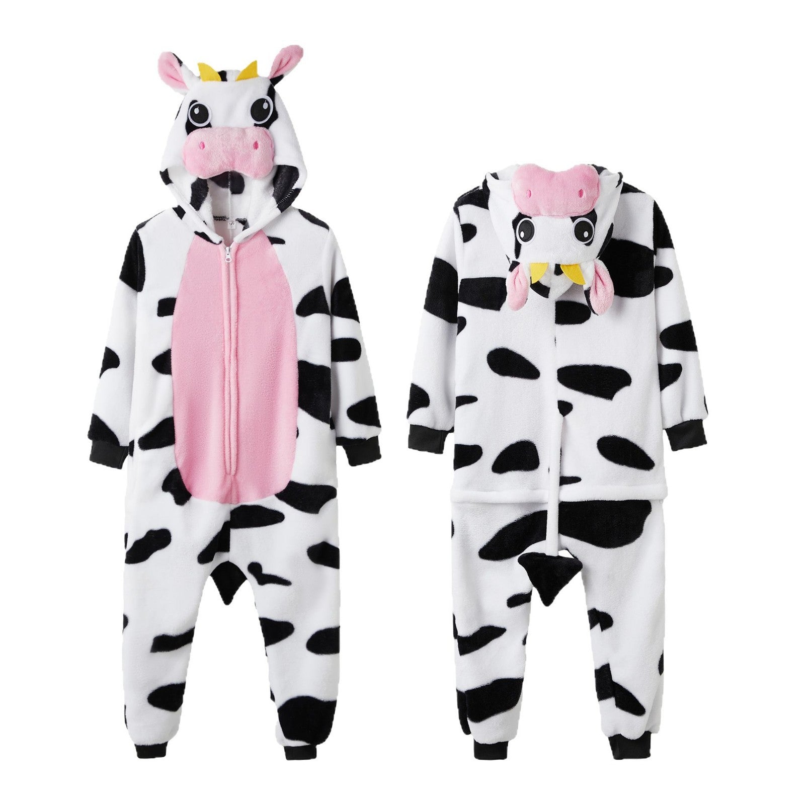 Winter 2025 Cartoon Cow Pattern Jumpsuit for Home Comfort and Warmth