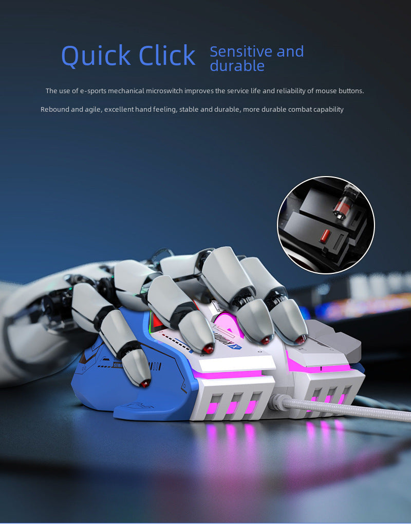 Ratón mecánico G6 RGB: programación de macros, iluminación RGB, ideal para juegos en PC y portátil