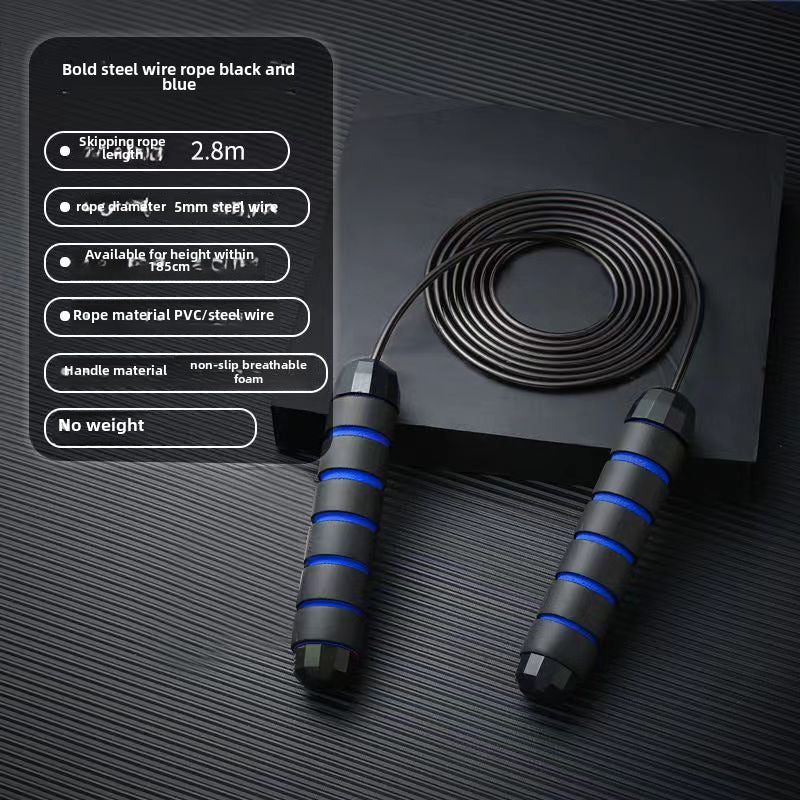 Cuerda de Saltar con Peso de Acero: Ideal para Fitness, Entrenamiento, Competencias Estudiantiles y Deportes, con Rodamientos de Alta Velocidad