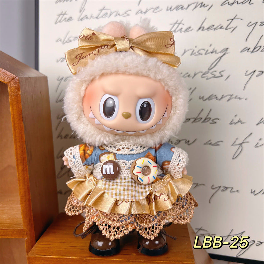 Tiny Textile: Compatible with Labubu, Clothing Set, Accessories for 17cm Dolls, Accessories for Labubu (No Doll)