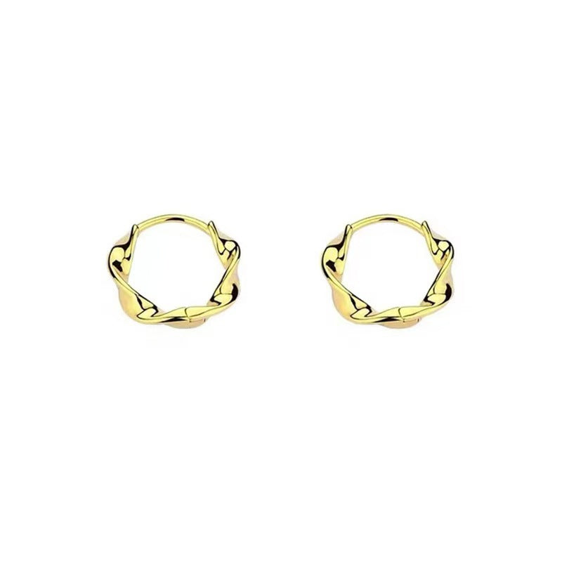 Aros pequeños de plata 925: Diseño Moebius con estilo minimalista