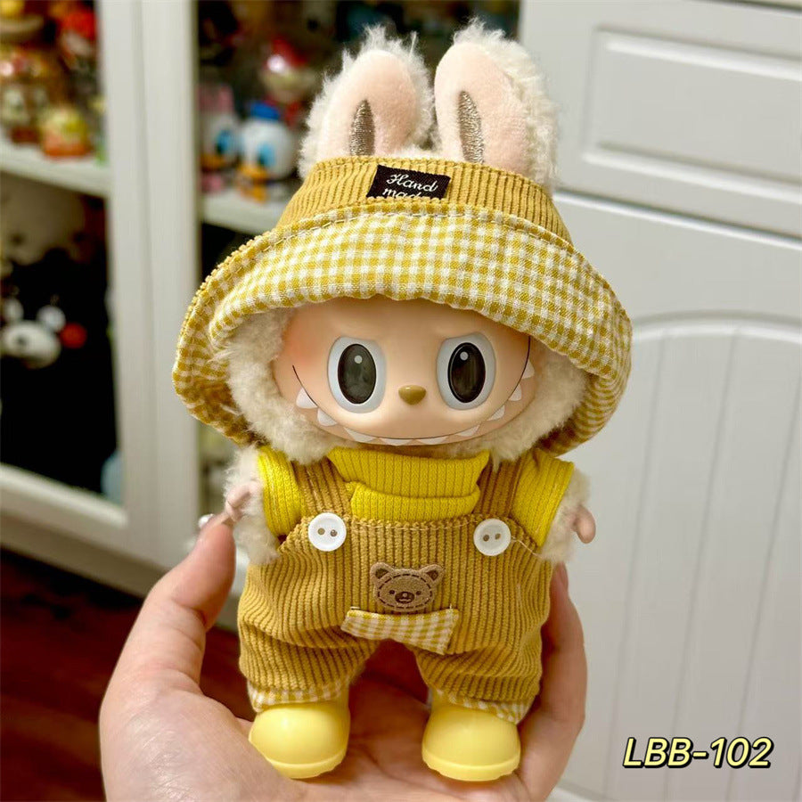 Ropa estilo Preppy Francés para Labubu de 17cm – Outfit de Muñeca de Pie o Sentada