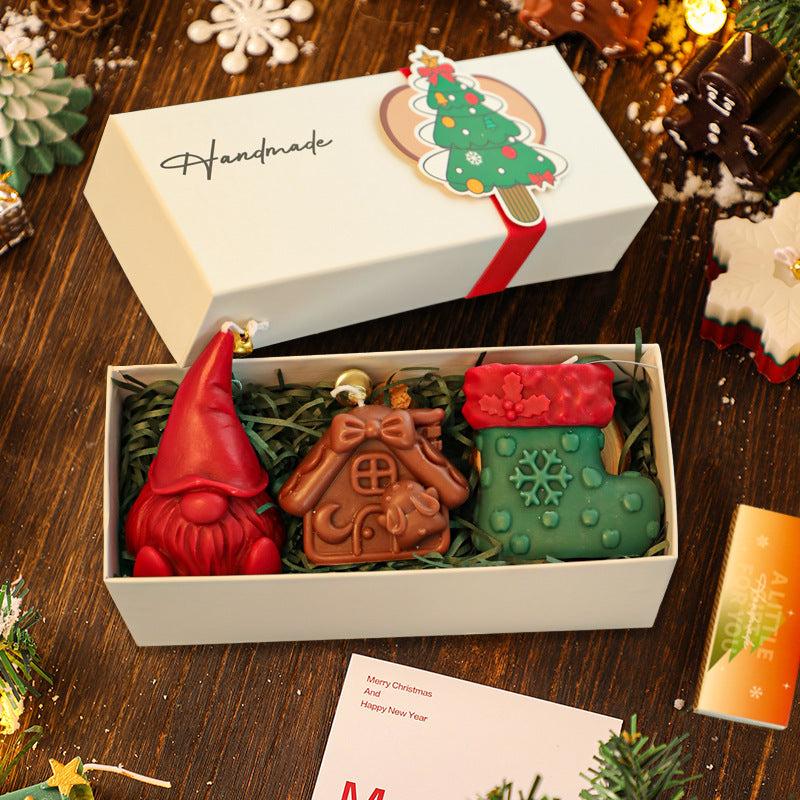 Velas Navideñas Aromáticas | Set Decorativo de 3 Piezas con Diseños Festivos para Regalo