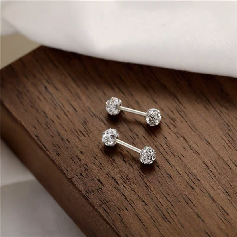 Piercing Bola de Plata con perno doble plata 925: Textura Martillada