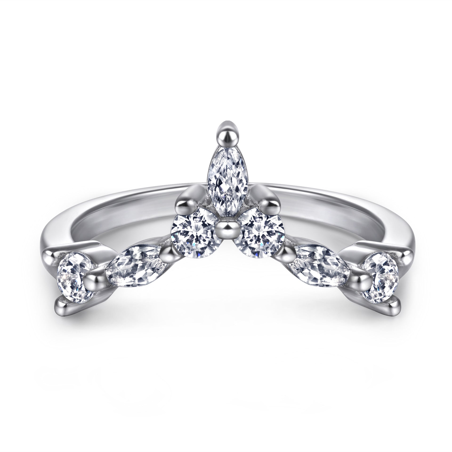 Set Anillos Apilables con Circonitas – Diseño Gota de Agua para Mujer