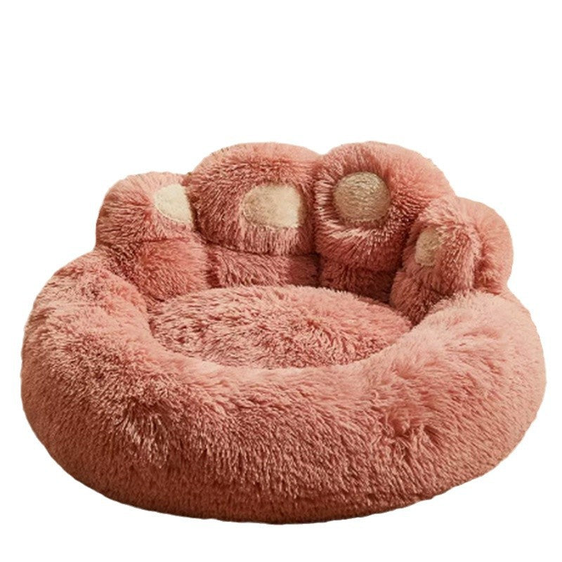 Cama para Gatos con Forma de Patita: cama para Otoño e Invierno, Semi-Cerrada, Lavable.