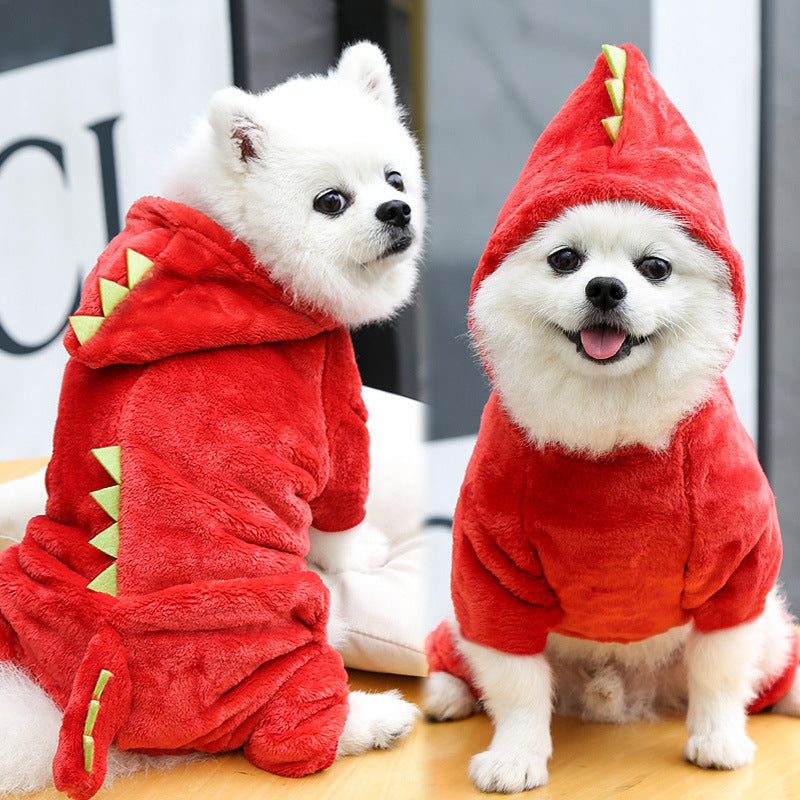 Ropa de Invierno para Perros – Abrigo con Diseño de Dinosaurio y Tigre