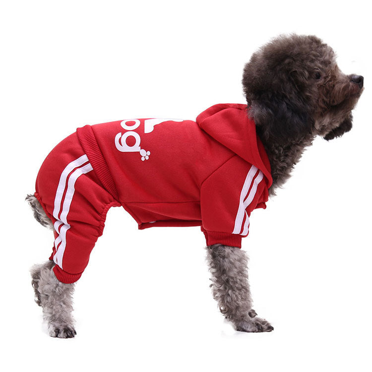 Sudadera para Perros con Capucha y Pantalón:  Ropa para Mascotas con Líneas Laterales