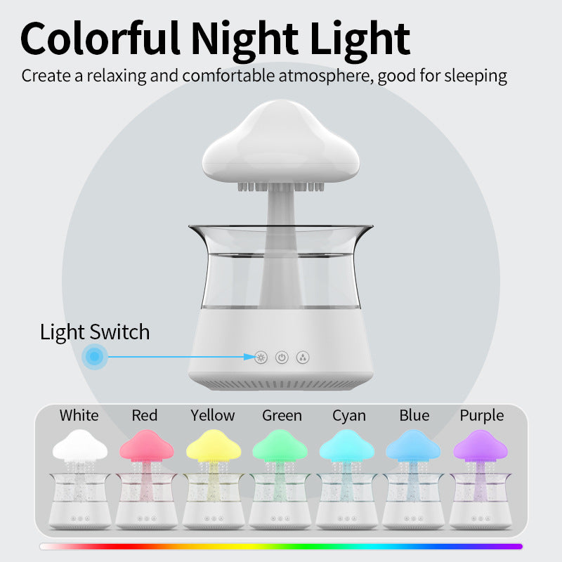 Difusor de aroma y humidificador con diseño de nube, luz nocturna para aromaterapia