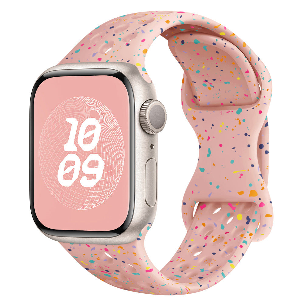 Correa de Silicona con Efecto Purpurina para Apple Watch Series 1–11 y SE 3