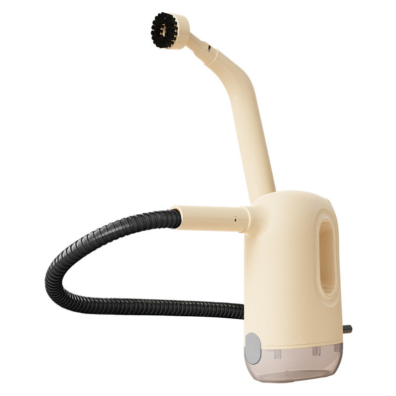 Limpiadora vapor cocina y baño de diseño compacto con manguera flexible y mango ergonómico, ideal para desinfección a presión en el hogar.