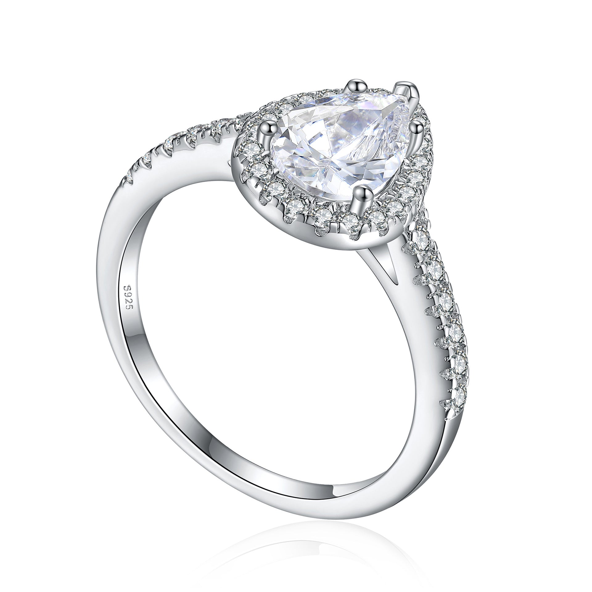 Anillo de Compromiso en Plata 925 para Mujer – Piedras Brillantes Corte Diamante