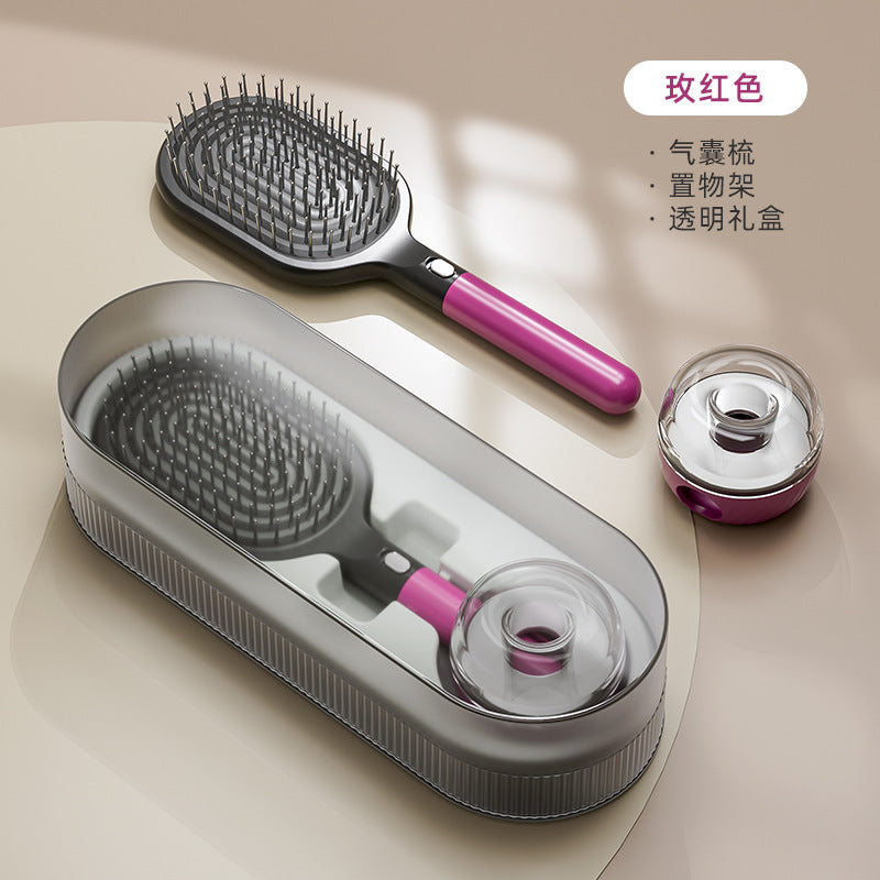 Cepillo Antiestático de Almohadilla de Aire: Masaje con Cerdas de Acero para Cabello Largo, Seco o Húmedo, y Efecto Voluminizador