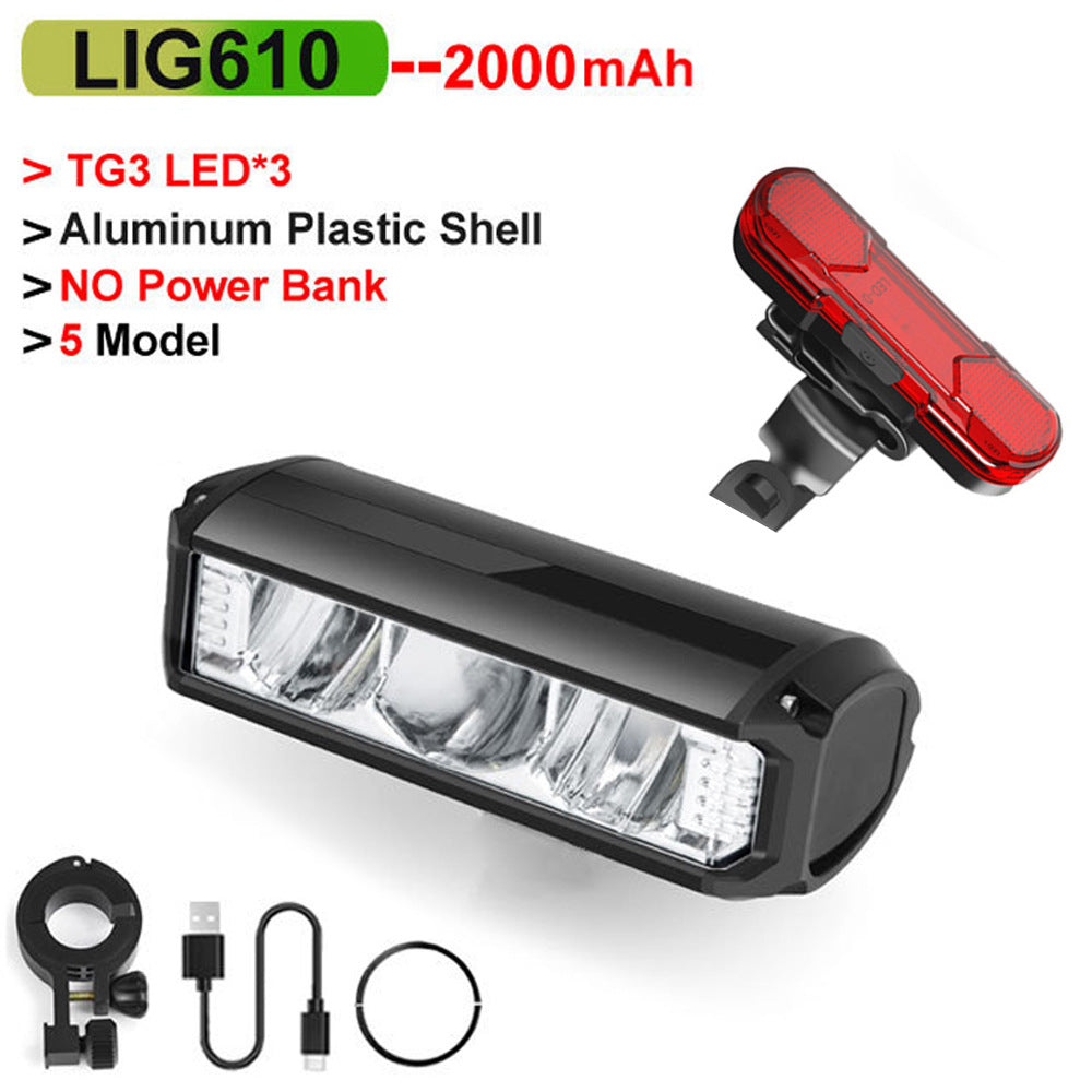 Luz de Bicicleta Nocturna con Faro Frontal y Batería de 8000-10000mAh