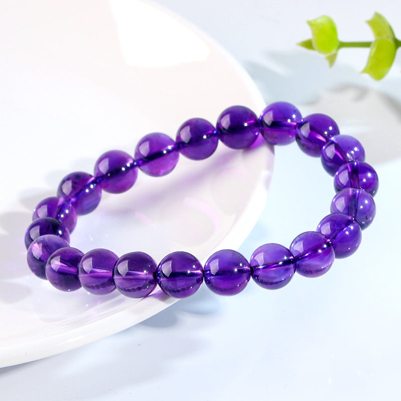 Pulsera de Amatista Natural: Alta Calidad, Color Intensivo, Amatista de Uruguay