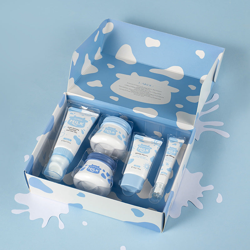 LaiKou Kit de Cuidado Facial LAIKOU: 5 Piezas de Hidratación y Nutrición con Leche